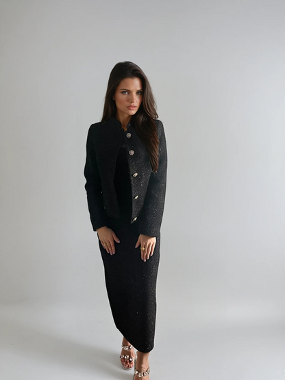 Black Chique Tweed Jas