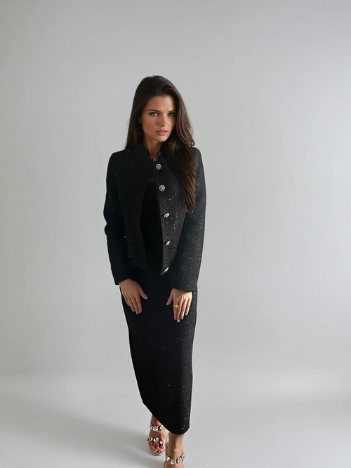 Black Chique Tweed Jas